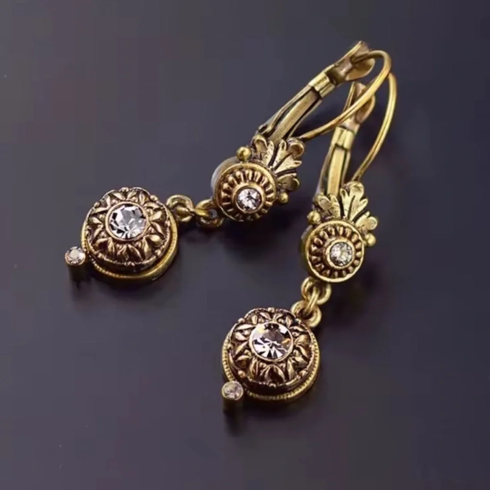 Vintage Marquis Gold Earrings